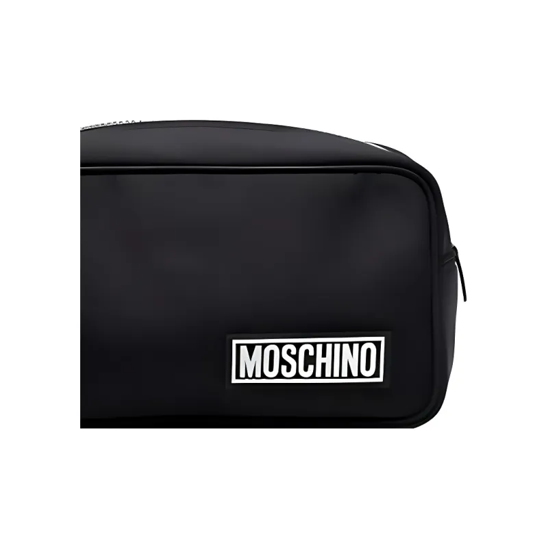 MOSCHINO Polyester Polyamide Blend Clutch Makeup Bag Men's Black-3