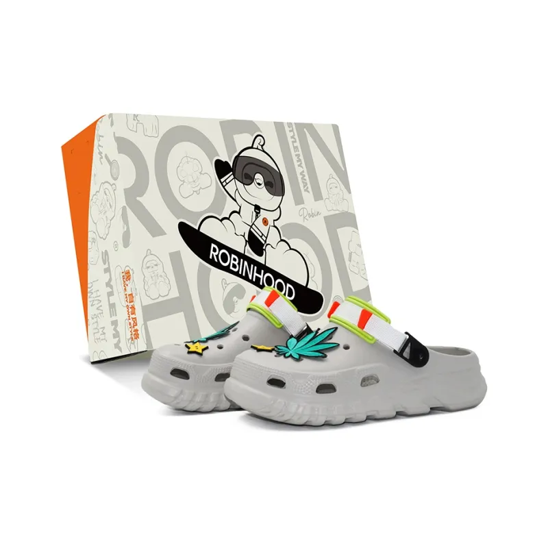 ROBINHOOD Clogs Unisex Gray Green Box Included-1