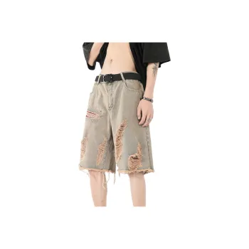 A02 Denim Shorts Unisex Yellow Mud