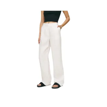 REFORMATION Alex Linen Mid Rise Pant Casual Pants Women's