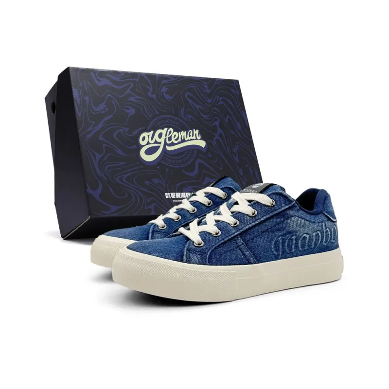 OUGLEMEN Low Top Canvas Shoes Men's Box-9