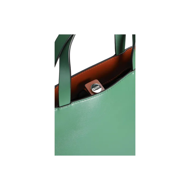 GANNI Genuine Leather Tote Bag, Shopping Bag, Shoulder Bag, Crossbody Bag, Handbag Women's Green-3
