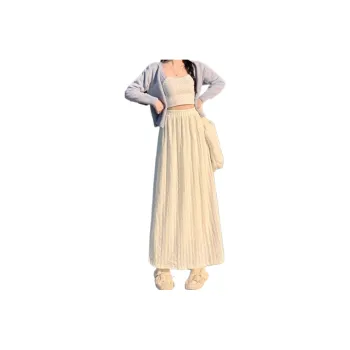 YINLEI Knit Long Skirts Women's Apricot