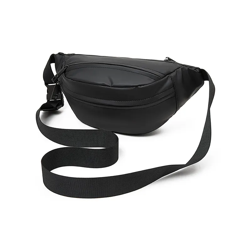 Old Man's Head Synthetic Leather Fanny Pack Regular Men's Black-3