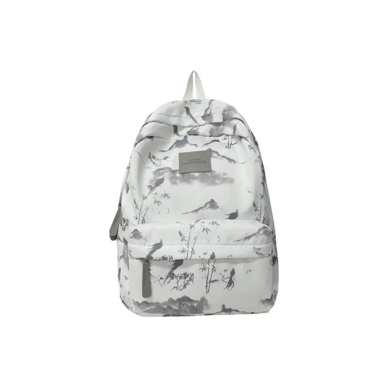 Parker Bear Composite Cloth Backpack Unisex Gray/Red/Green/Cherry Blossom Pink-0