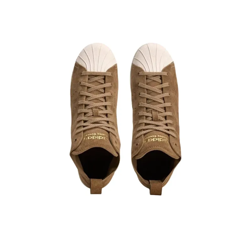 WALES BONNER x Adidas Originals SUPERSTAR Anti Slip Wear Resistant High Top Skateboard Shoes Unisex Brown-2