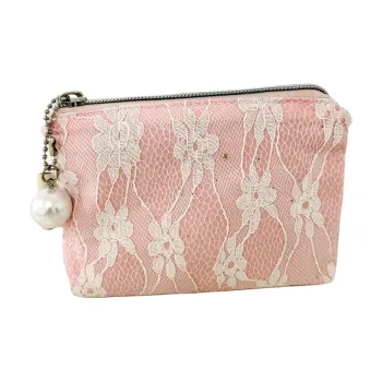 MILO BLISS Mesh Fabrics Jacquard Small Hexagon Coin Makeup Storage Bag Portable