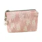 Pink Mesh Fabrics Jacquard Small Hexagonal Coin Makeup Storage Bag