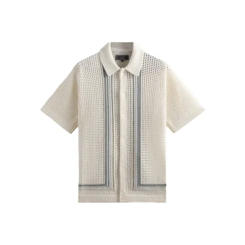 KITH SS25 Thompson Crochet Buttondown Shirt Men's Ecru