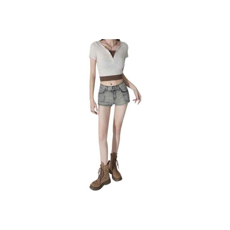 LCEVHZ'S Denim Shorts Women's Nostalgic Blue-0