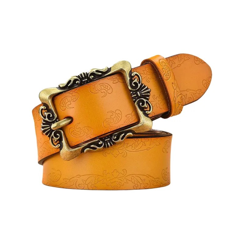 JEANSWEST Cow Split Leather Belts Women's 3.3CM-8