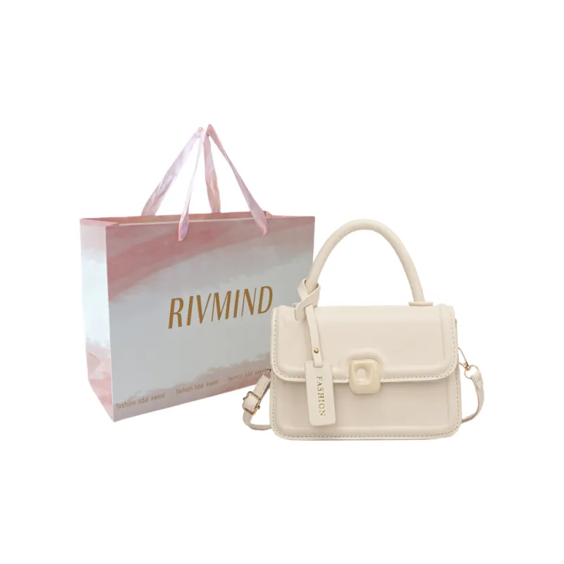 RIVMIND PU Handbag Women's White/Black/Pink/Yellow-0