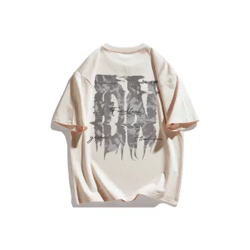 FONDLOOK T Shirts Unisex Light Beige Apricot