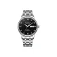 Silver Case Black Dial Steel Band