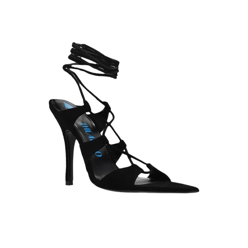 The Attico Renèe One Strap Sandals 10.5cm Women's Black-2