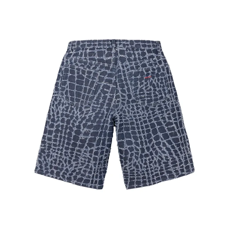 Supreme Frayed Croc Baggy Denim Short-5