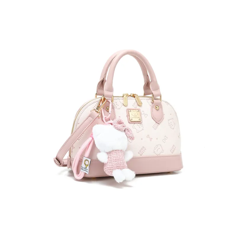 NOMK PU One Shoulder Handbag Women's Cherry Blossom Pink/Apricot-1