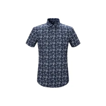 ARTSDON Shirts Men Navy Blue Pattern
