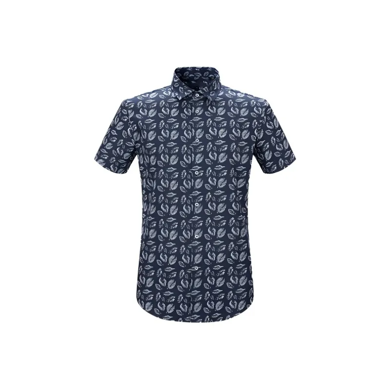 ARTSDON Shirts Men Navy Blue Pattern-0