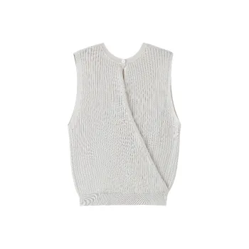 TAGEECHITA Versatile Design Tank Top Sleeveless Knitted Fabric Shirt Women's