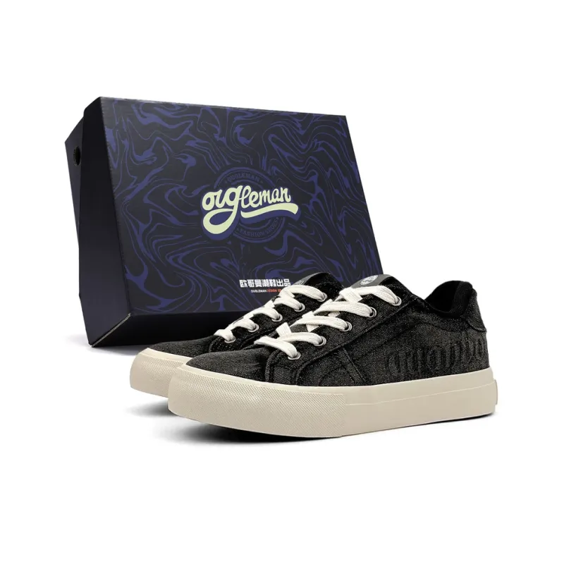 OUGLEMEN Low Top Canvas Shoes Men's Box-1