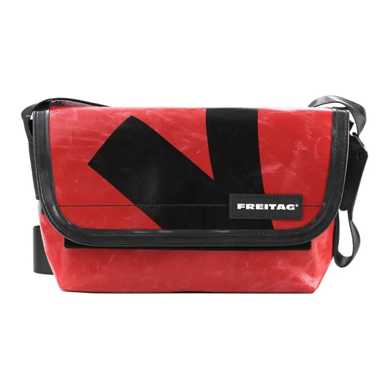 FREITAG Polyester Messenger Bag, Crossbody Bag, Shoulder Bag Unisex Red & Black-0