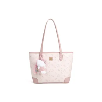 NOMK PU Shoulder Bag Women's Cherry Blossom Pink