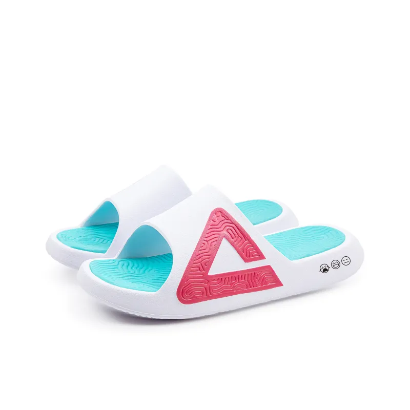 PEAK Tai Ji1.0 Quiet Slip Resistant Abrasion Resistant Slide Slippers Men's White Rose Red-4