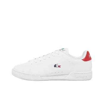 LACOSTE Carnaby Cup Anti Slip Wear Resistant Low Top Skateboard Shoes Men's White