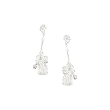 Mouhooland 925 Sterling Silver White Gold Plated Earrings Unisex