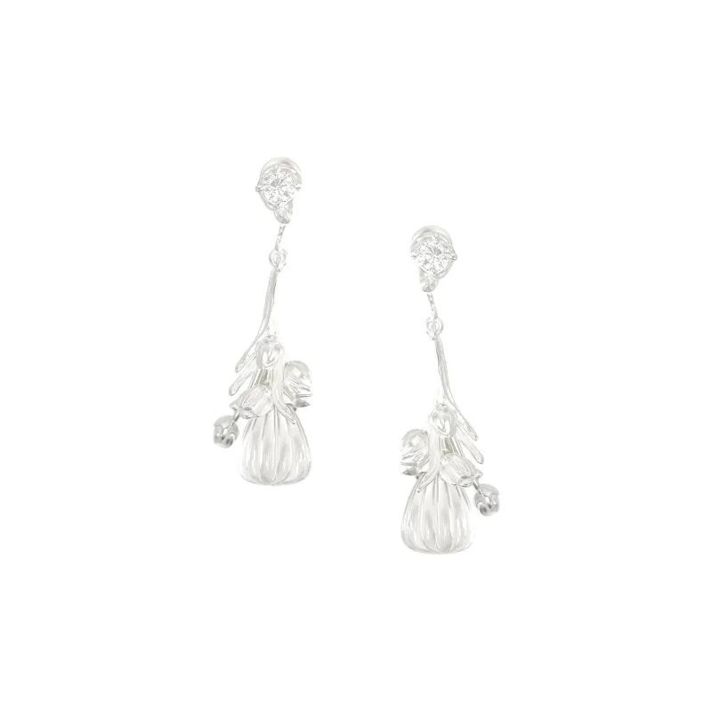 Mouhooland 925 Sterling Silver White Gold Plated Earrings Unisex-0