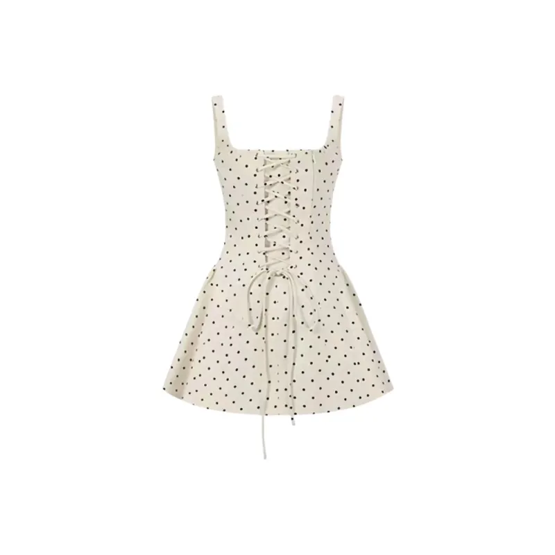 PZGE Slip Dresses Women's Polka Dot Dress-0