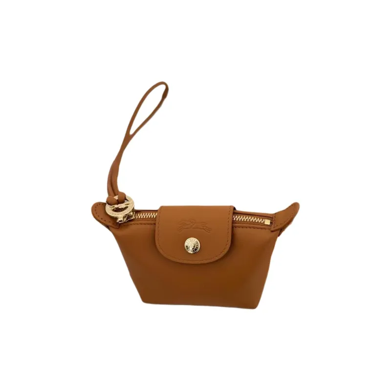 LONGCHAMP Le Pliage Cow Leather Foldable Coin Purse Trumpets Women's Cashews Color-1