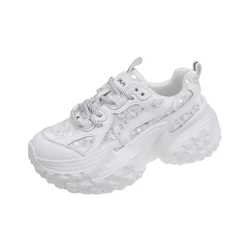 Dragon Dance Height Increasing Breathable Low Top Chunky Sneakers Women's-0