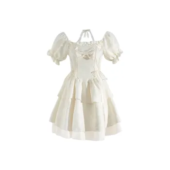 / Short Sleeved Dresses Women's Apricot Fairy Dress