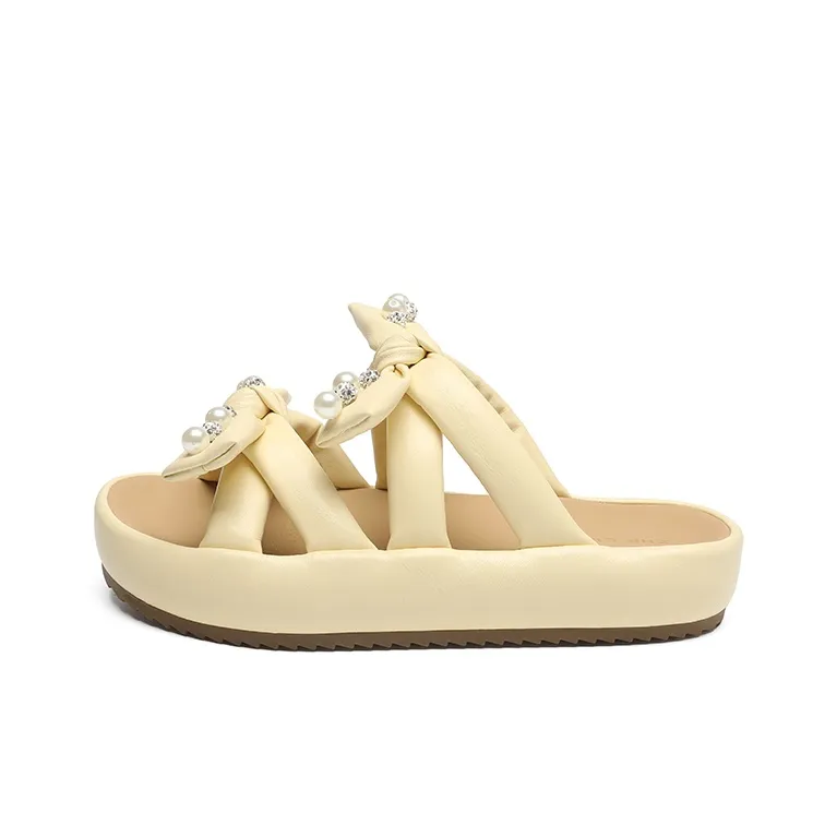 ZHR Slide Slippers Women's Light Yellow, Beige-7