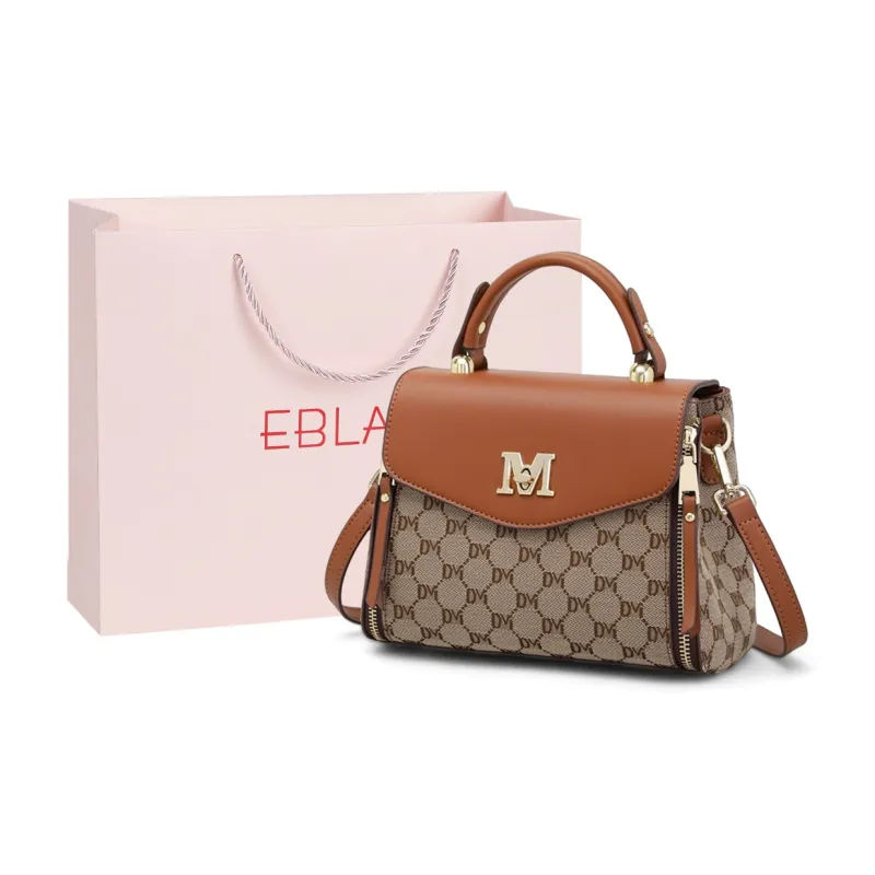 EBLAN Fabric Handbag Regular Women's Coffee/Earth Yellow-6