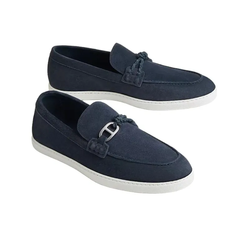 HERMES Ignacio Loafers Men's Blue-2