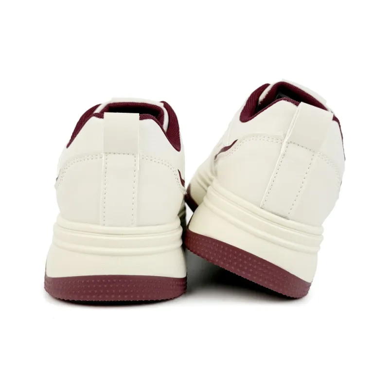 Warrior Cushioning, Lightweight, Breathable Low Top Skateboard Shoes Women's Beige Red-3
