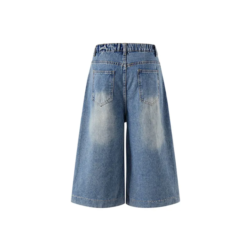 HKRXEC Denim Shorts Men Blue-1