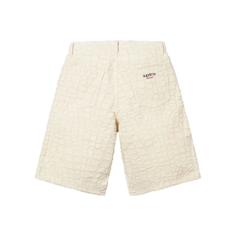 Supreme Frayed Croc Baggy Denim Short-2
