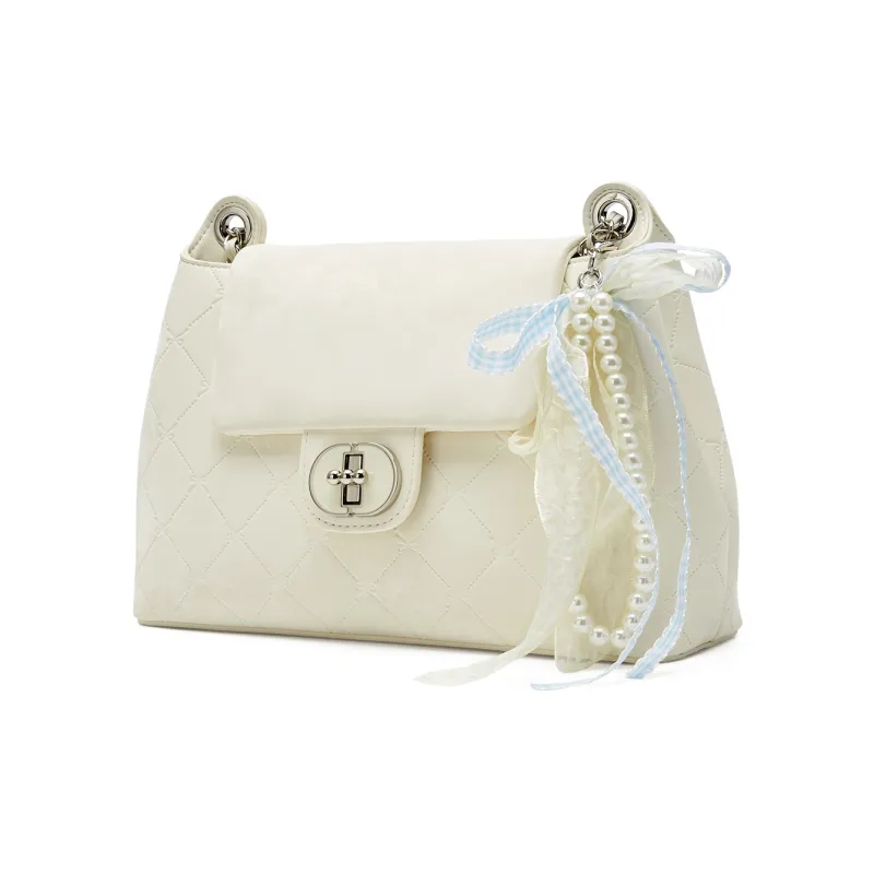 JOSINY Synthetic Leather Shoulder Bag, Crossbody Bag Regular Women's Ecru-3