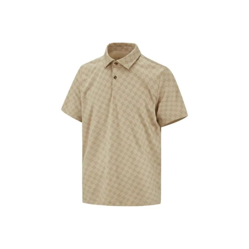 Jordan M J SP GOLF AOP Polo Shirt Men's Khaki-0