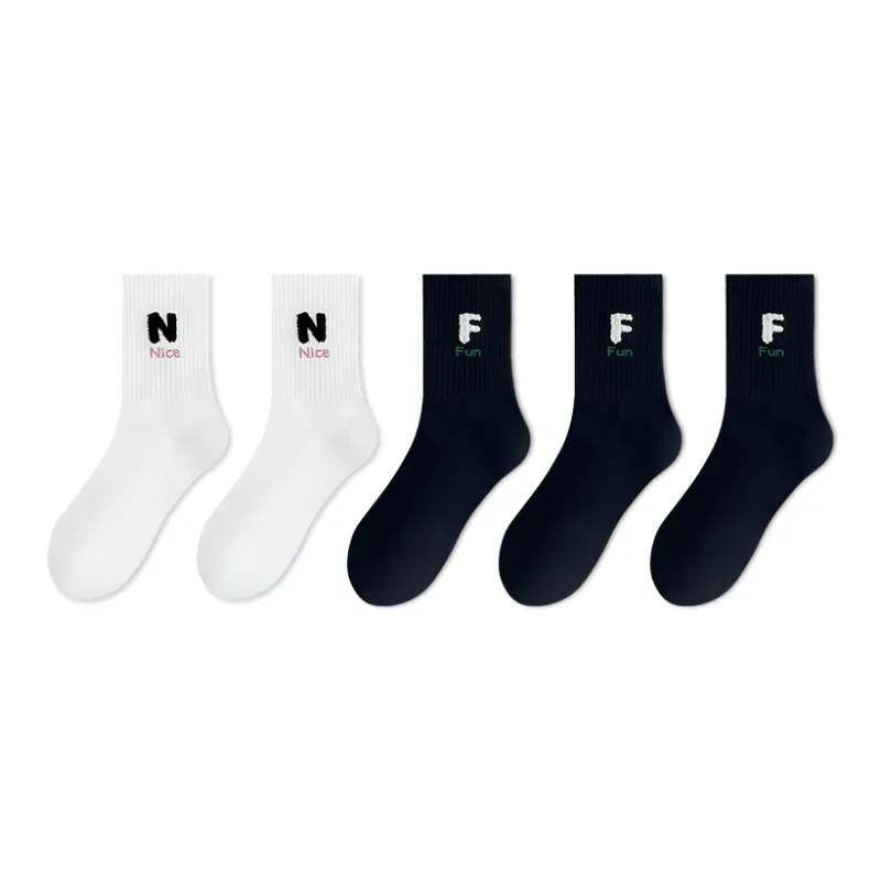 LUOLIAN Mid Calf Socks Women's 5 Pack-0
