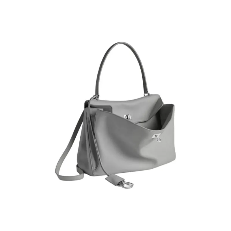 Balenciaga Calfskin Handbag Medium Size Unisex Cloud Gray-1