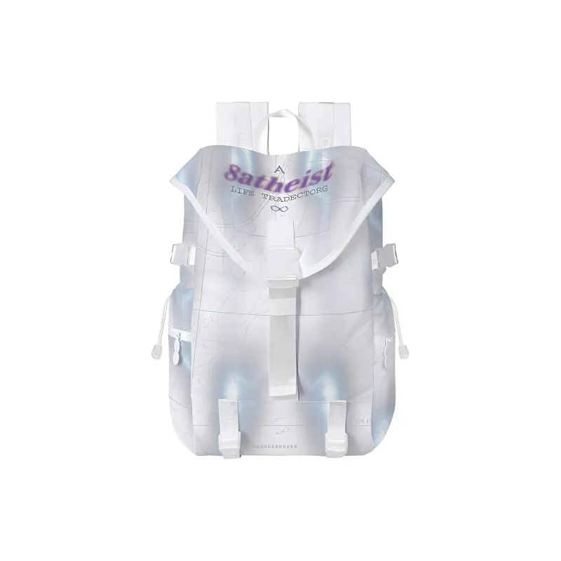 8atheist Polyester Backpack Regular Unisex Ecru-13