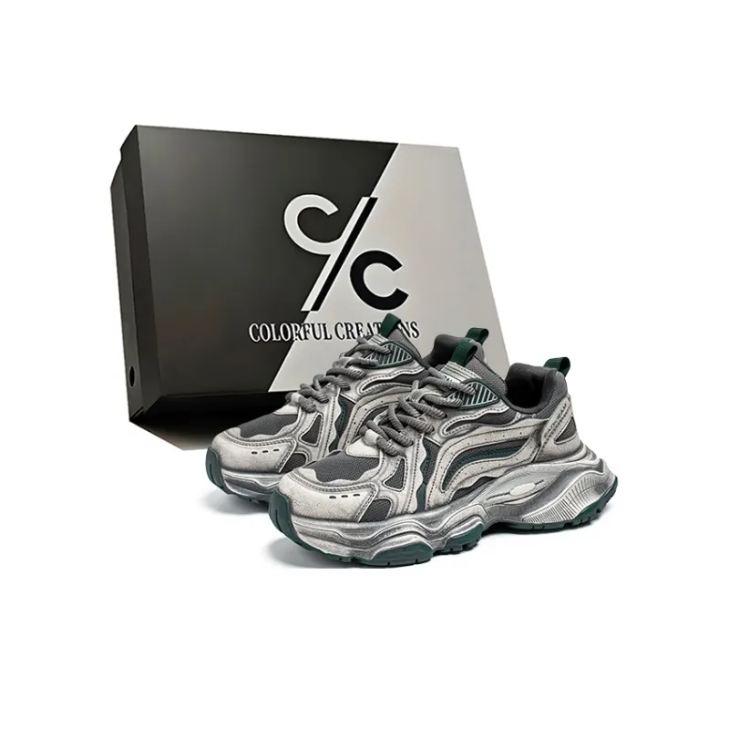 Colorful Creations Slip Resistant, Abrasion Resistant, Lightweight Low Top Chunky Sneakers Men's-6