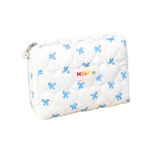 MILO BLISS Bowknot White Octagonal Makeup Storage Bag Portable