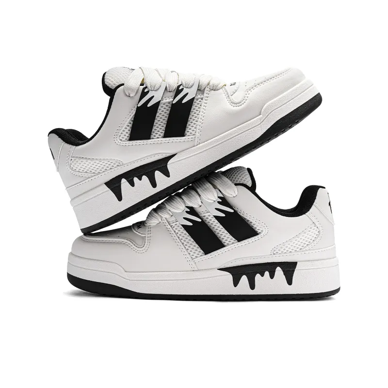 TALKING TOM Skateboard Shoes Unisex Low Top Black/White-8