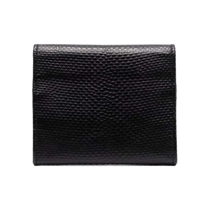 GUCCI Snakeskin Print Embossed Wallet Unisex Black-1
